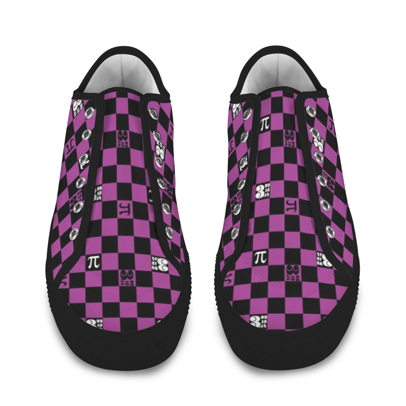 pi symbol print Seattle Low Top Women's Shoes (Model 1013-6)