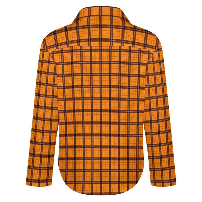 Long Sleeve Blouse (B648) Cropped hem shirt