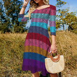 Multicolored Snakeskin Flare dress Women's Sweetheart Dress