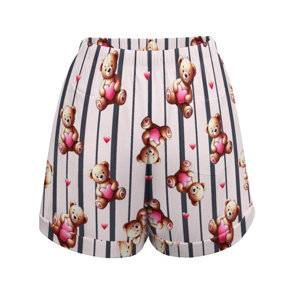 Teddy Bare High-Waisted Loose Shorts