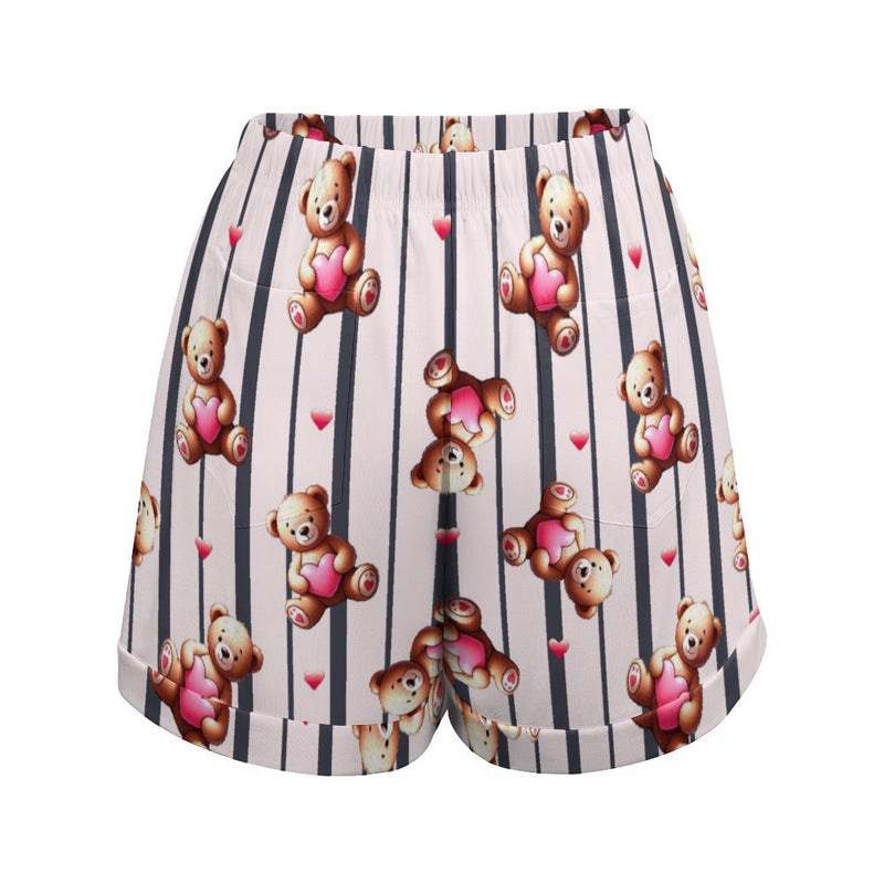 Teddy Bare High-Waisted Loose Shorts