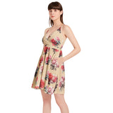 Spaghetti Strap Sleeveless Falred Hem Short Dress