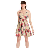 Spaghetti Strap Sleeveless Falred Hem Short Dress