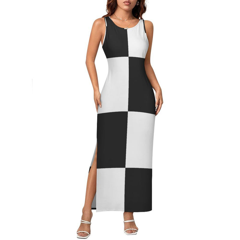 Sleeveless Bodycon Side Slit Long Dress Split cheongsam
