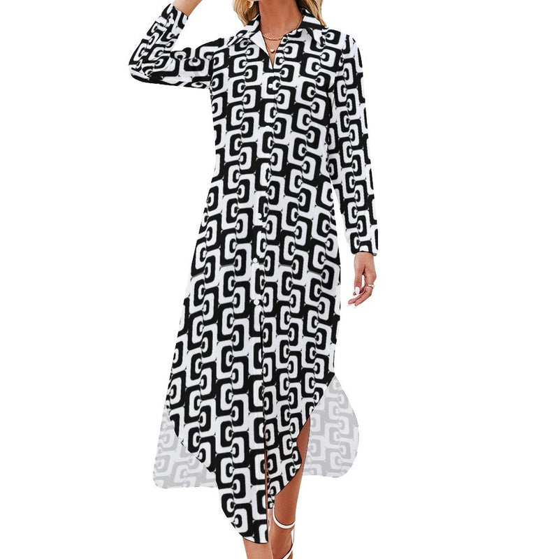 Button-Up Long Sleeve Shirt Dress Long sleeved shirt dress