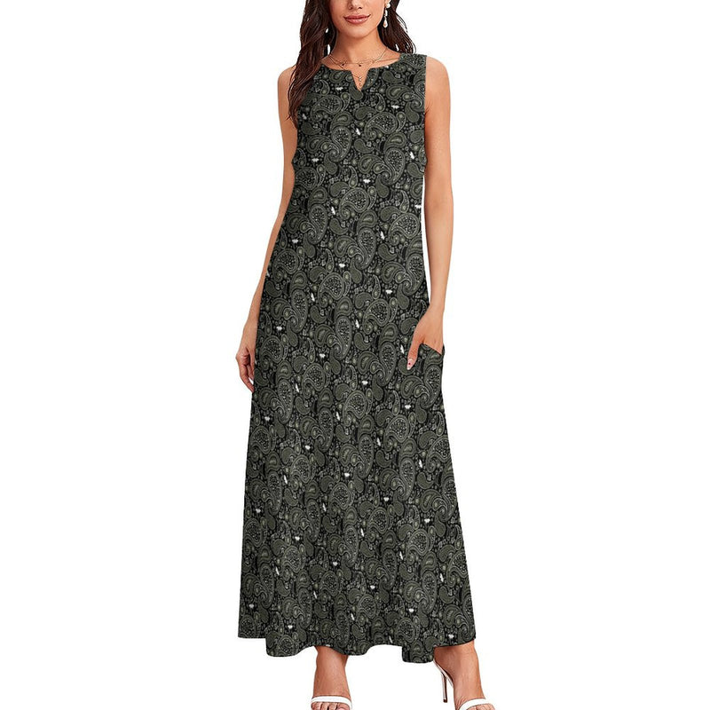 Paisley Sleeveless Long Dress