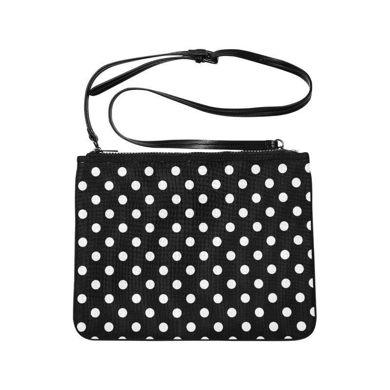 bw polka dot 10 Slim Clutch Bag (Model 1668)