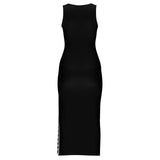 Sleeveless Bodycon Side Slit Long Dress Split cheongsam