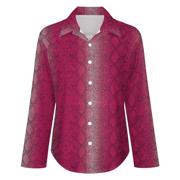 Long Sleeve Blouse (B648) Cropped hem shirt