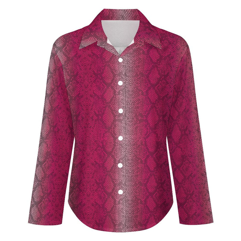 Long Sleeve Blouse (B648) Cropped hem shirt