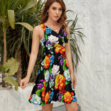 V-Neck Sleeveless Dress (NZ022)  Frocks