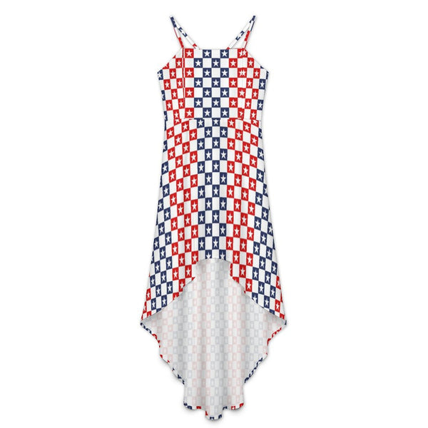 Americana High-Low Spaghetti Strap Dress