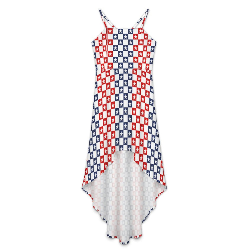 Americana High-Low Spaghetti Strap Dress