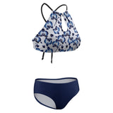 Delft Blue Orchids Two-piece Swimsuit (BK2040) Two-piece Swimsuit