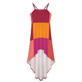 Women&#039;s High-Low Spaghetti Strap Dress Tailcoat skirt