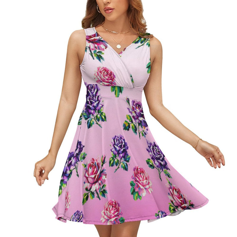 V-Neck Sleeveless Dress (NZ022)  Frocks