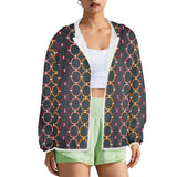 colored rings print 6B Women's Lightweight Sun Protection Hoodie (Model H62)