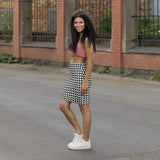 Stylish Geometric Pencil Skirt, Modern Office Wear, Trendy Outfit, Casual Evening Style, Fashion Statement Skirt