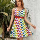 V-Neck Sleeveless Dress (NZ022)  Frocks