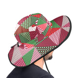 patchwork print xmas 4 Wide Brim Bucket Hat