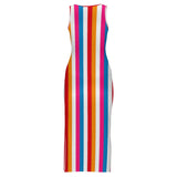 Sleeveless Bodycon Side Slit Long Dress Split cheongsam