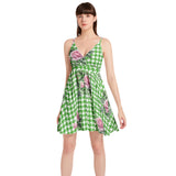 Spaghetti Strap Sleeveless Falred Hem Short Dress
