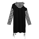 Long sleeved off shoulder skirt Off-Shoulder Hooded Dress
