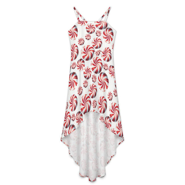 Women&#039;s High-Low Spaghetti Strap Dress Tailcoat skirt