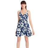 Spaghetti Strap Sleeveless Falred Hem Short Dress