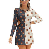 Hollow Slim-Fit Dress Slim dress with hollow waist