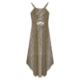 Women&#039;s High-Low Spaghetti Strap Dress Tailcoat skirt