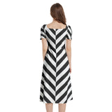 Puff Sleeve Split Thigh Midi Dress