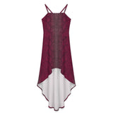 Women&#039;s High-Low Spaghetti Strap Dress Tailcoat skirt