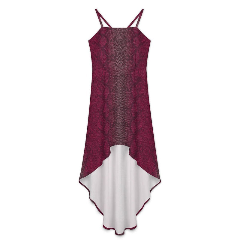 Women&#039;s High-Low Spaghetti Strap Dress Tailcoat skirt