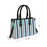 striped print 15A PU Leather Handbag-Small (Model 1747)