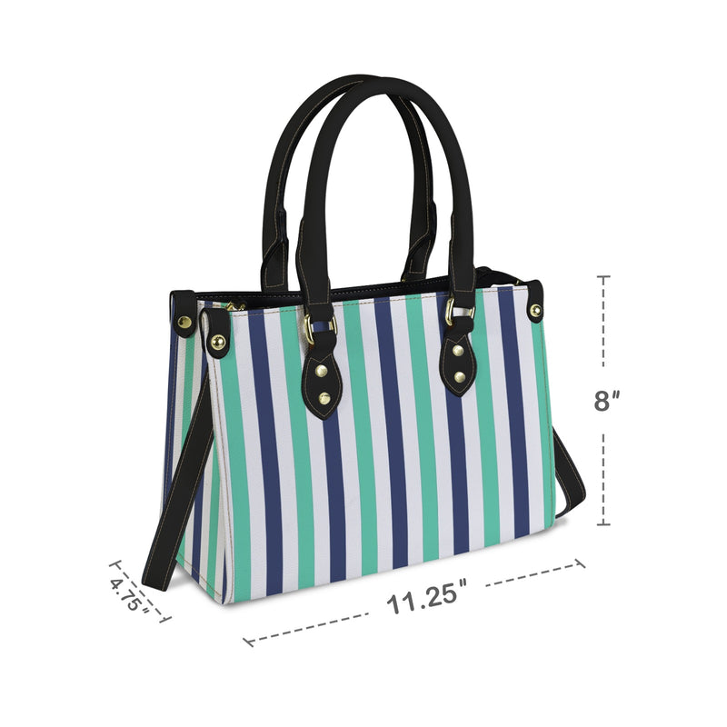 striped print 15A PU Leather Handbag-Small (Model 1747)