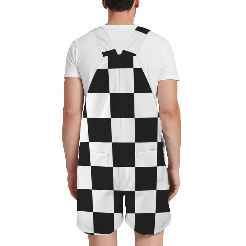 frt chk Unisex Shorts Suspender Jumpsuit (Model L78)