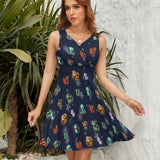 V-Neck Sleeveless Dress (NZ022)  Frocks - Objet D'Art
