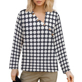 Women's Asymmetrical Neck Button-Up Shirt Long sleeved T-shirt