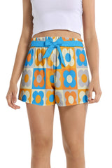 Retro Petals Women's Belted Short