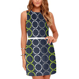 rings links print 10A Eos Women's Sleeveless Dress (Model D01)