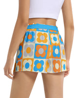 Retro Petals Women's Belted Short