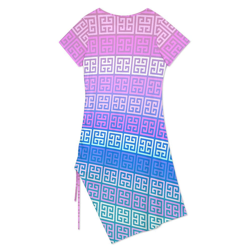 Drawstring Slit Hem Dress Split Dress