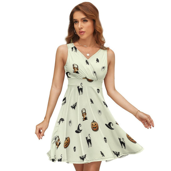 V-Neck Sleeveless Dress (NZ022)  Frocks