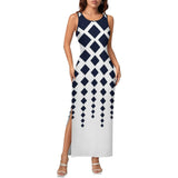 Sleeveless Bodycon Side Slit Long Dress Split cheongsam