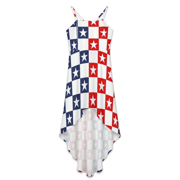 Americana High-Low Spaghetti Strap Dress