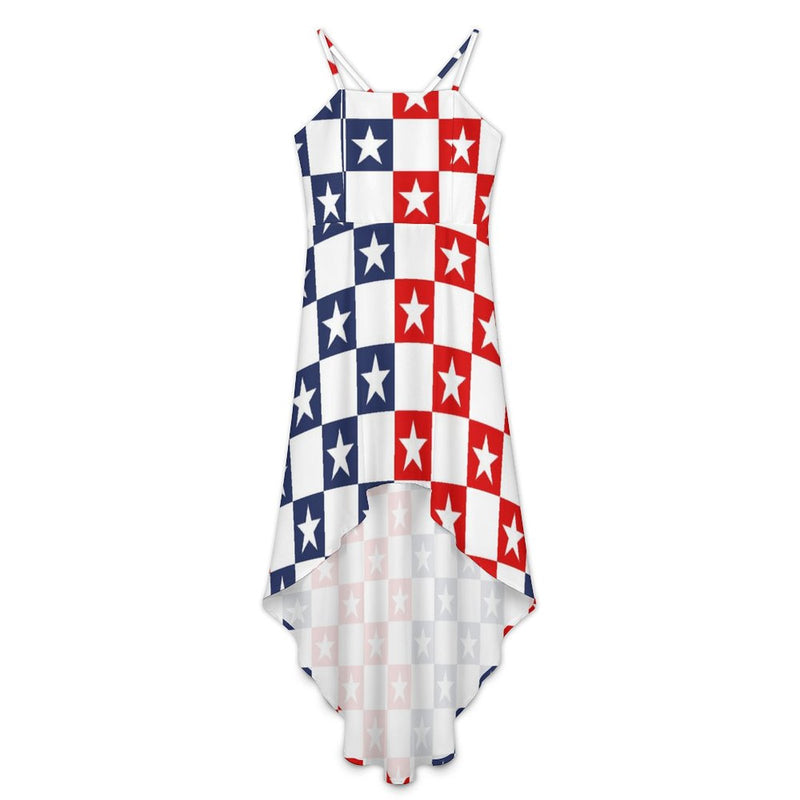 Americana High-Low Spaghetti Strap Dress