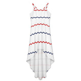 Americana High-Low Spaghetti Strap Dress