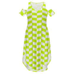 Cold Shoulder Long Split Dress with Pocket Dress