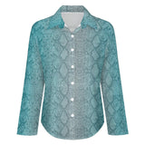 Long Sleeve Blouse (B648) Cropped hem shirt